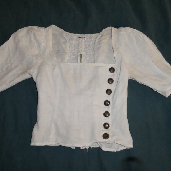 Reformation Linen Button-Detail Top – Size Small - Picture 6 of 6